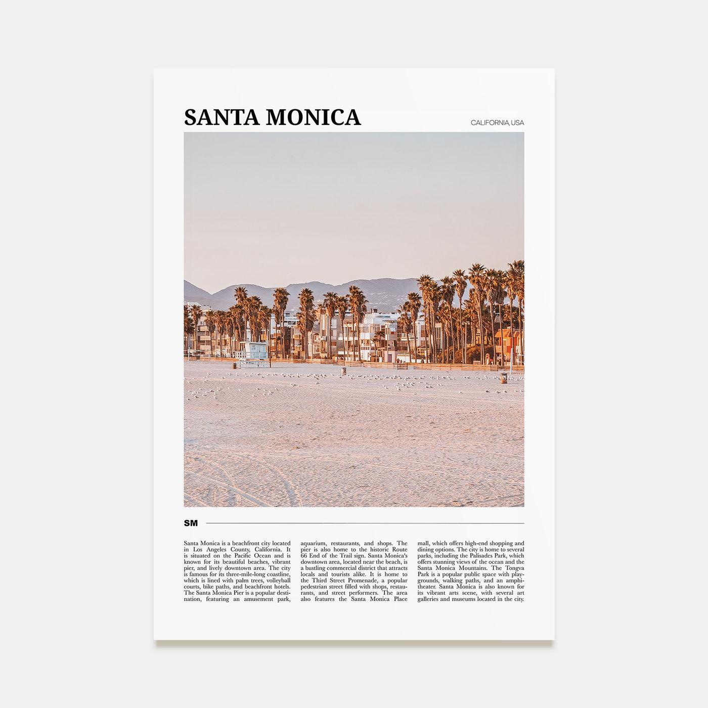 Santa Monica Travel Color No 1 Poster