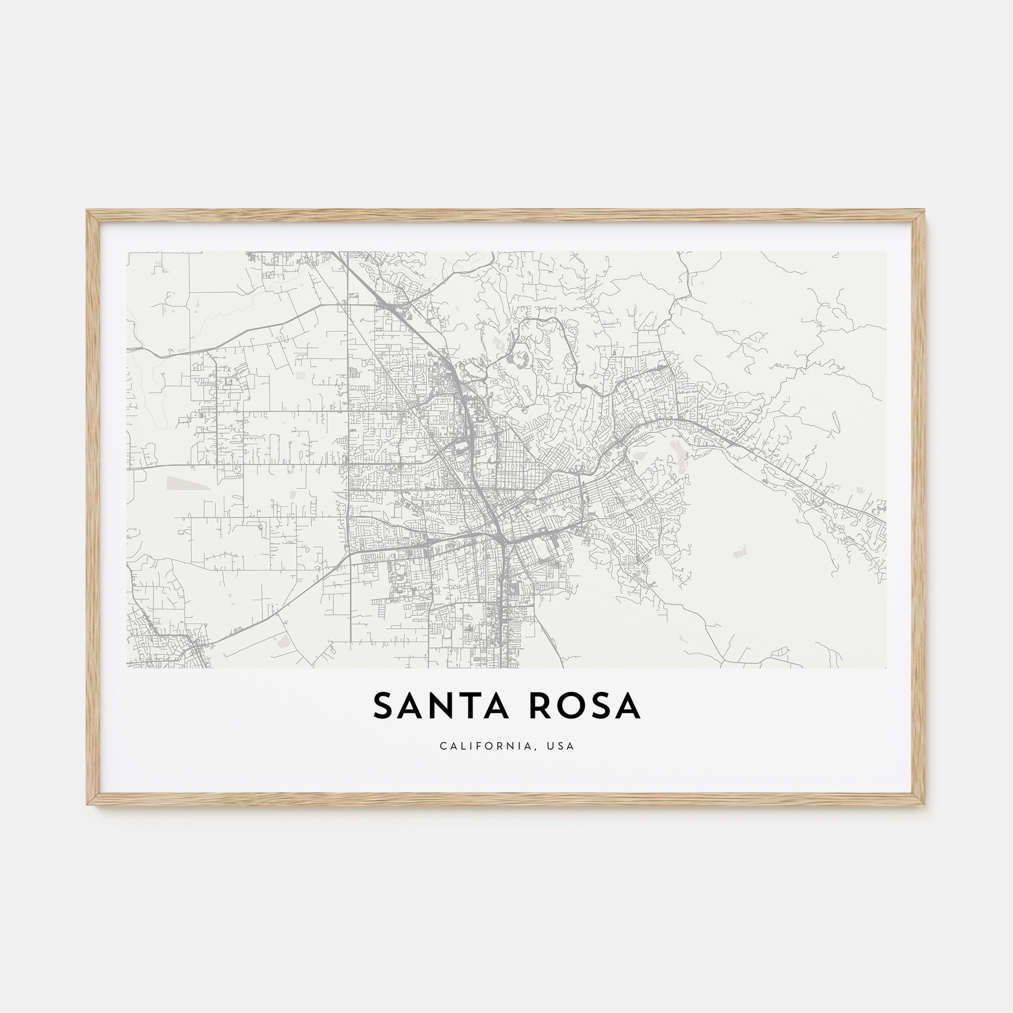Santa Rosa Map Landscape Poster