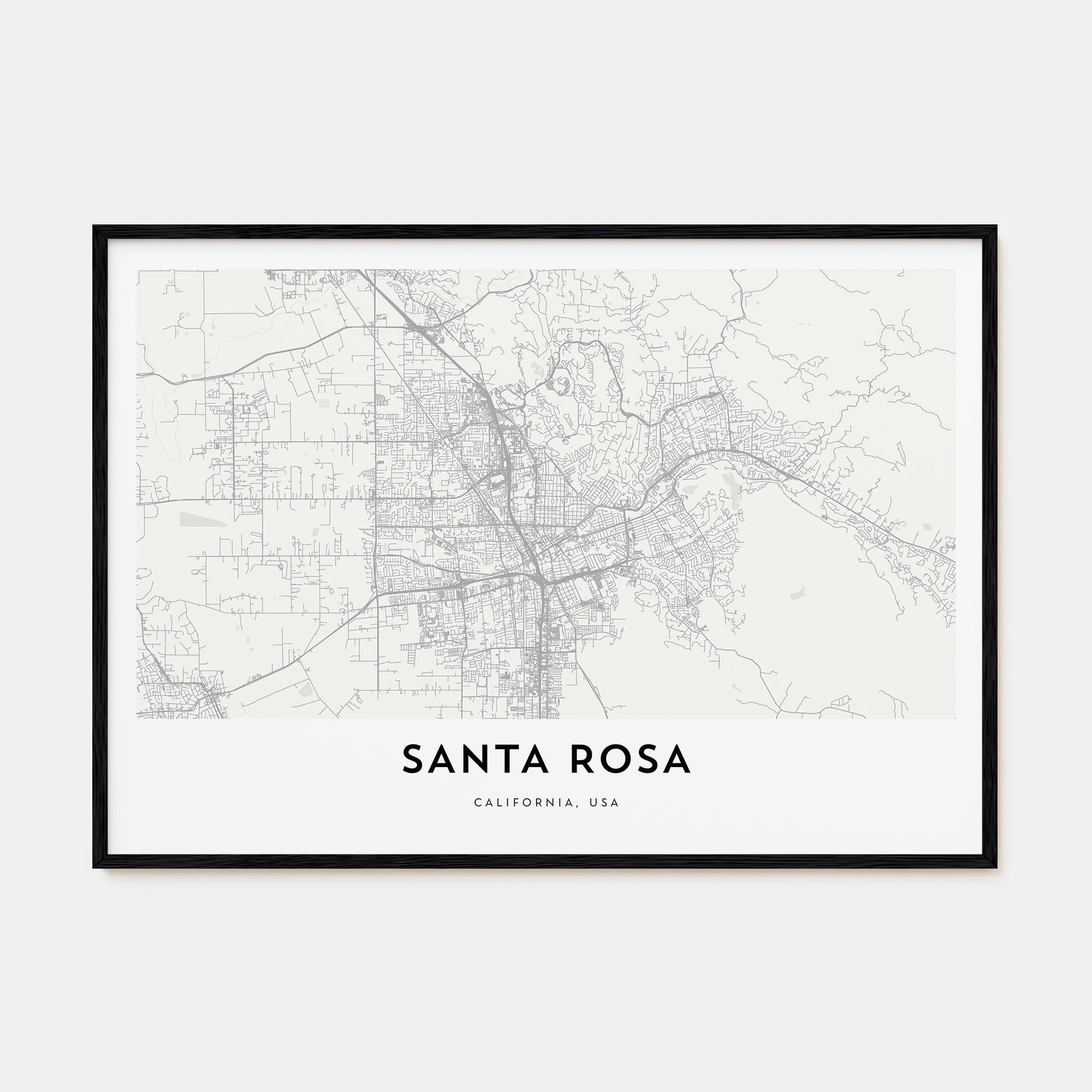 Santa Rosa Map Landscape Poster