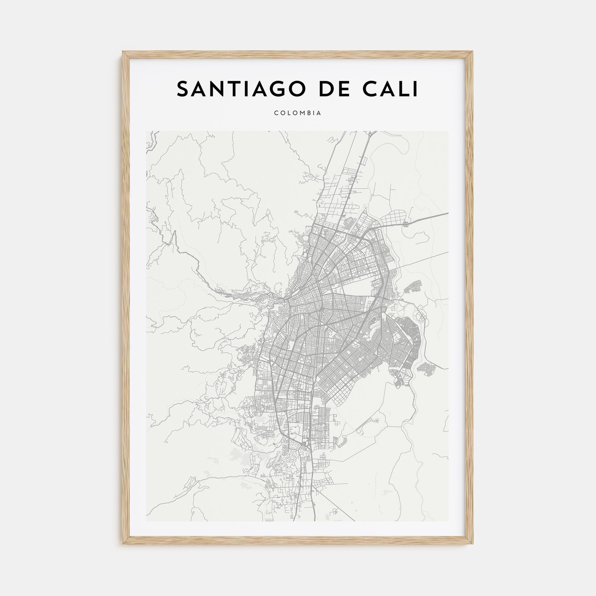 Santiago de Cali Map Portrait Poster
