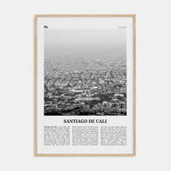 Santiago de Cali Travel B&W Poster