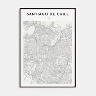 Santiago de Chile Map Portrait Poster