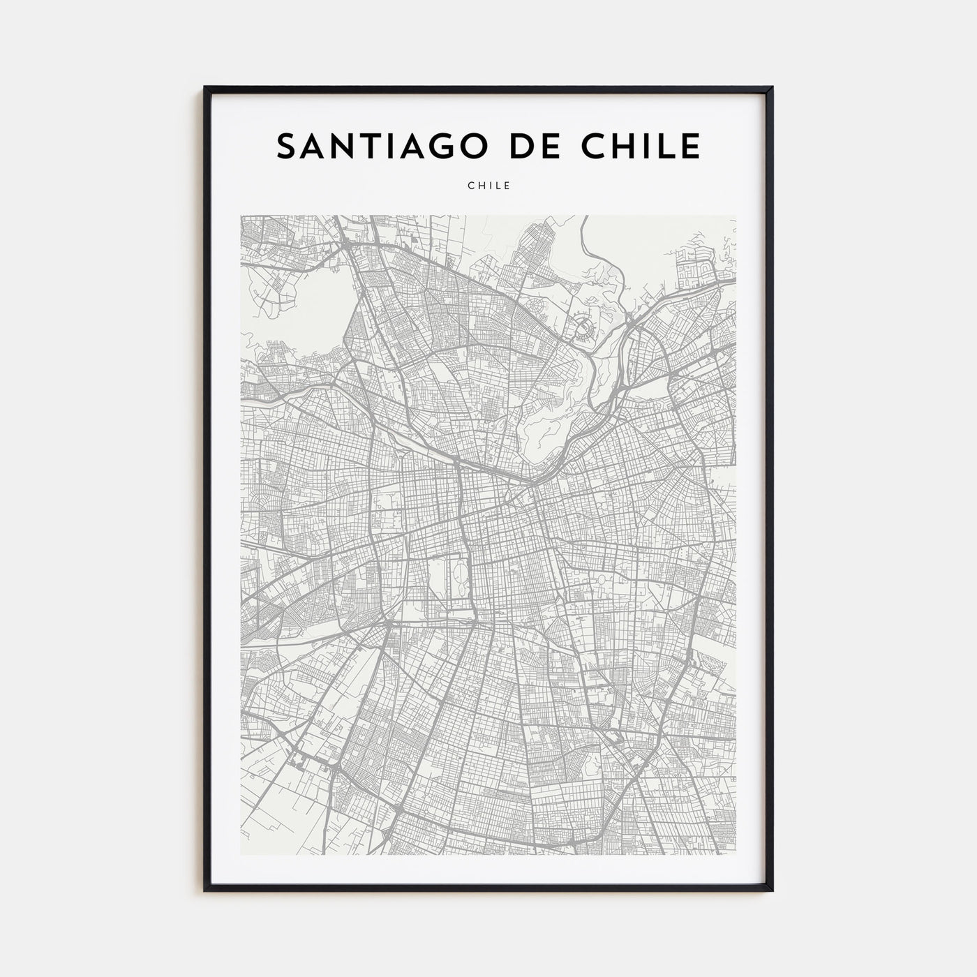 Santiago de Chile Map Portrait Poster
