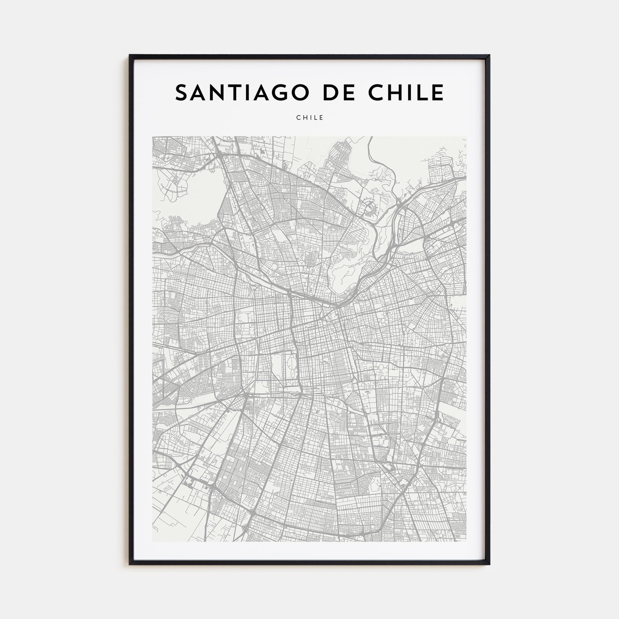 Santiago de Chile Map Portrait Poster