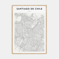 Santiago de Chile Map Portrait Poster