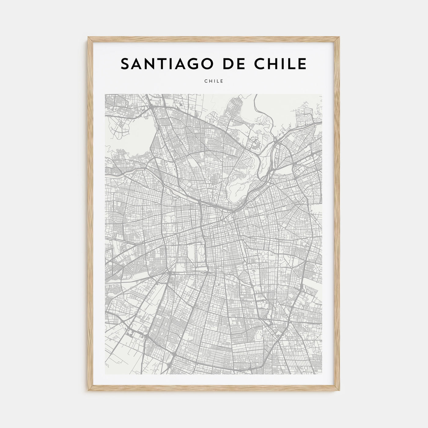 Santiago de Chile Map Portrait Poster