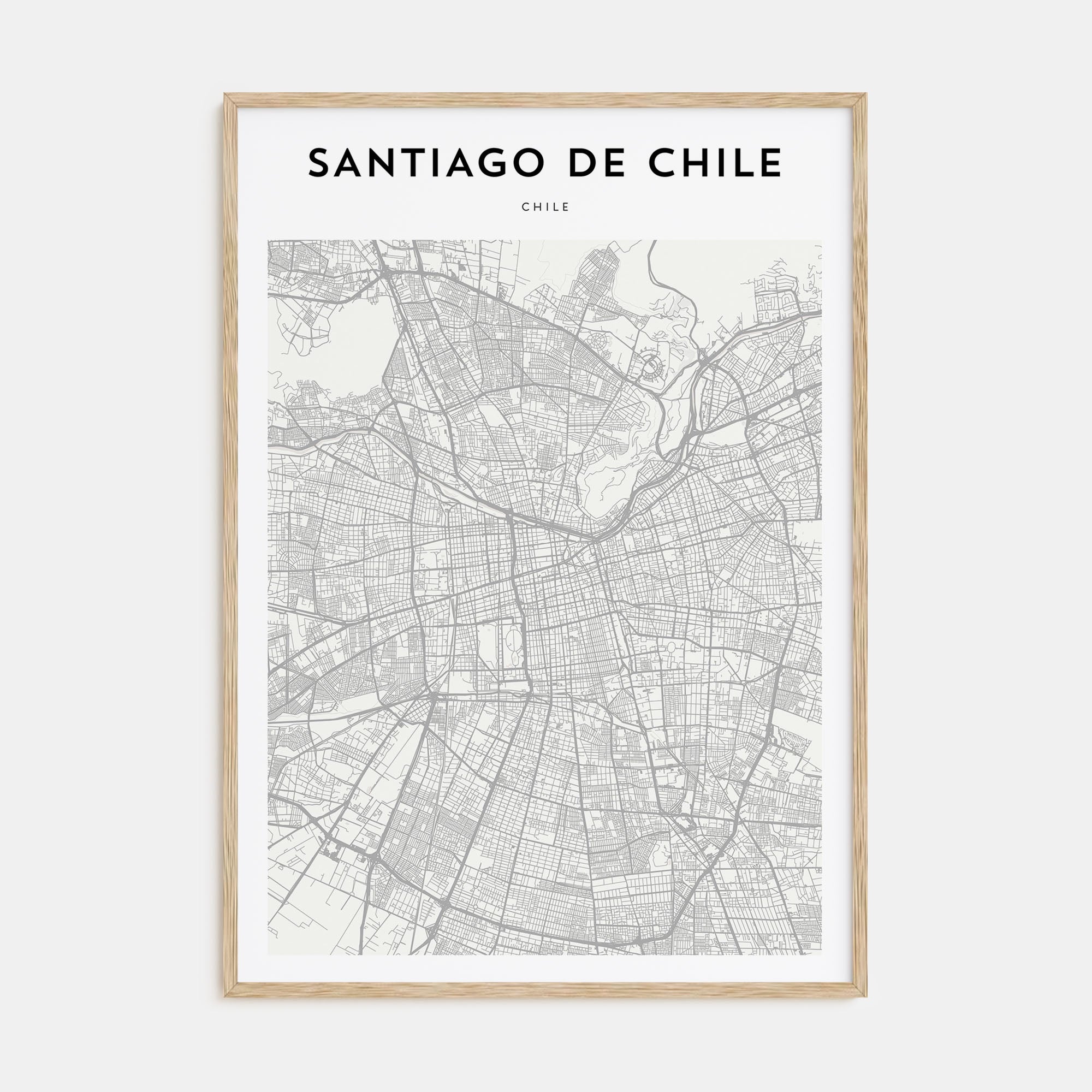 Santiago de Chile Map Portrait Poster
