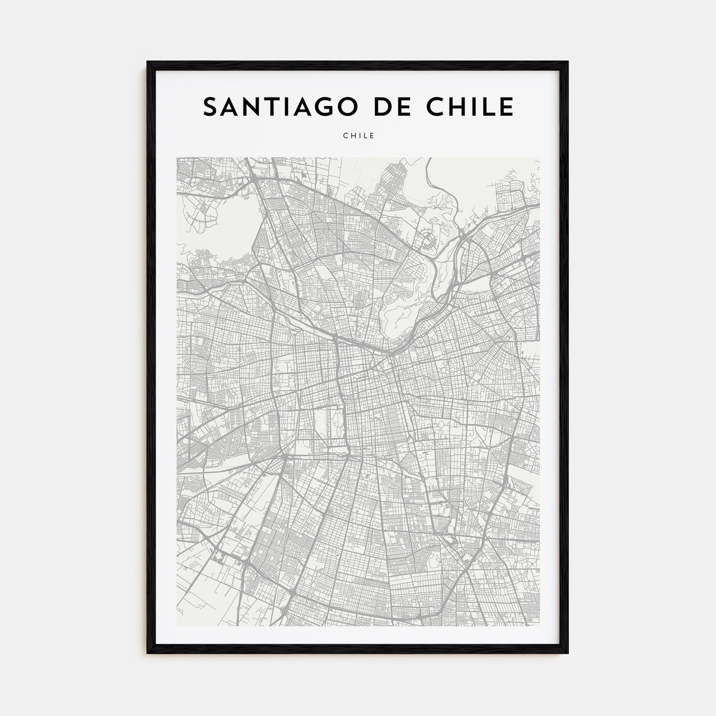 Santiago de Chile Map Portrait Poster