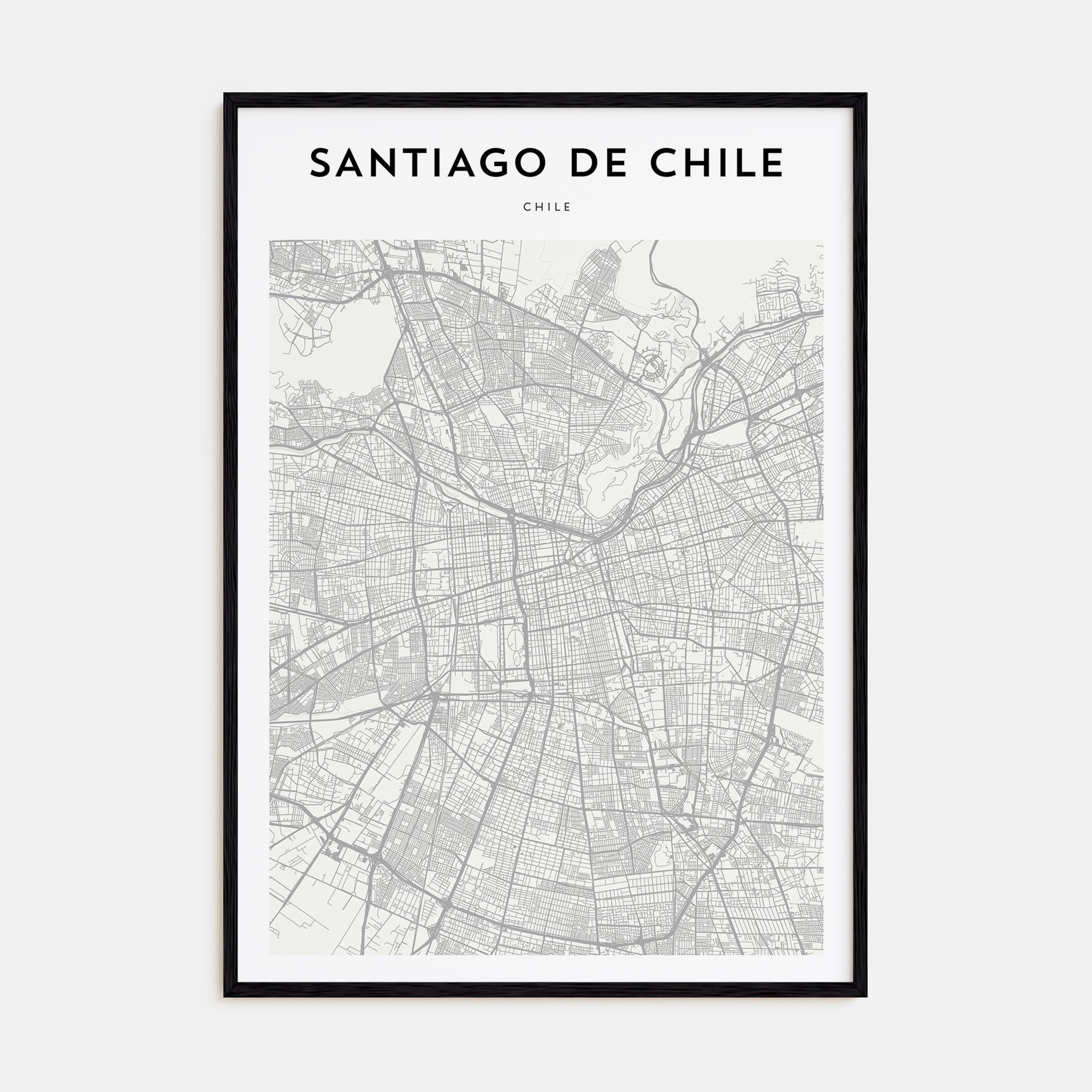 Santiago de Chile Map Portrait Poster