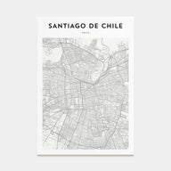 Santiago de Chile Map Portrait Poster