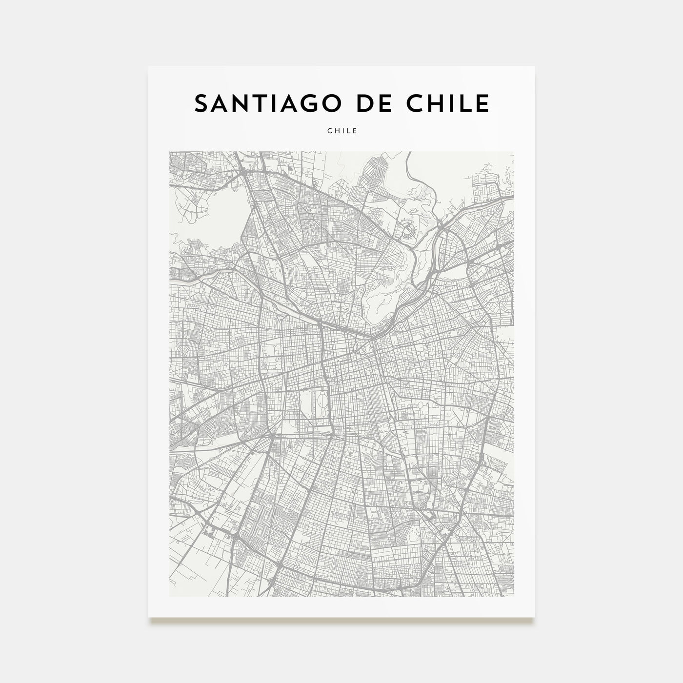 Santiago de Chile Map Portrait Poster