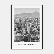 Santiago de Chile Portrait B&W Poster