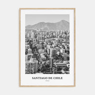 Santiago de Chile Portrait B&W Poster
