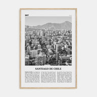 Santiago de Chile Travel B&W Poster
