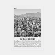 Santiago de Chile Travel B&W Poster