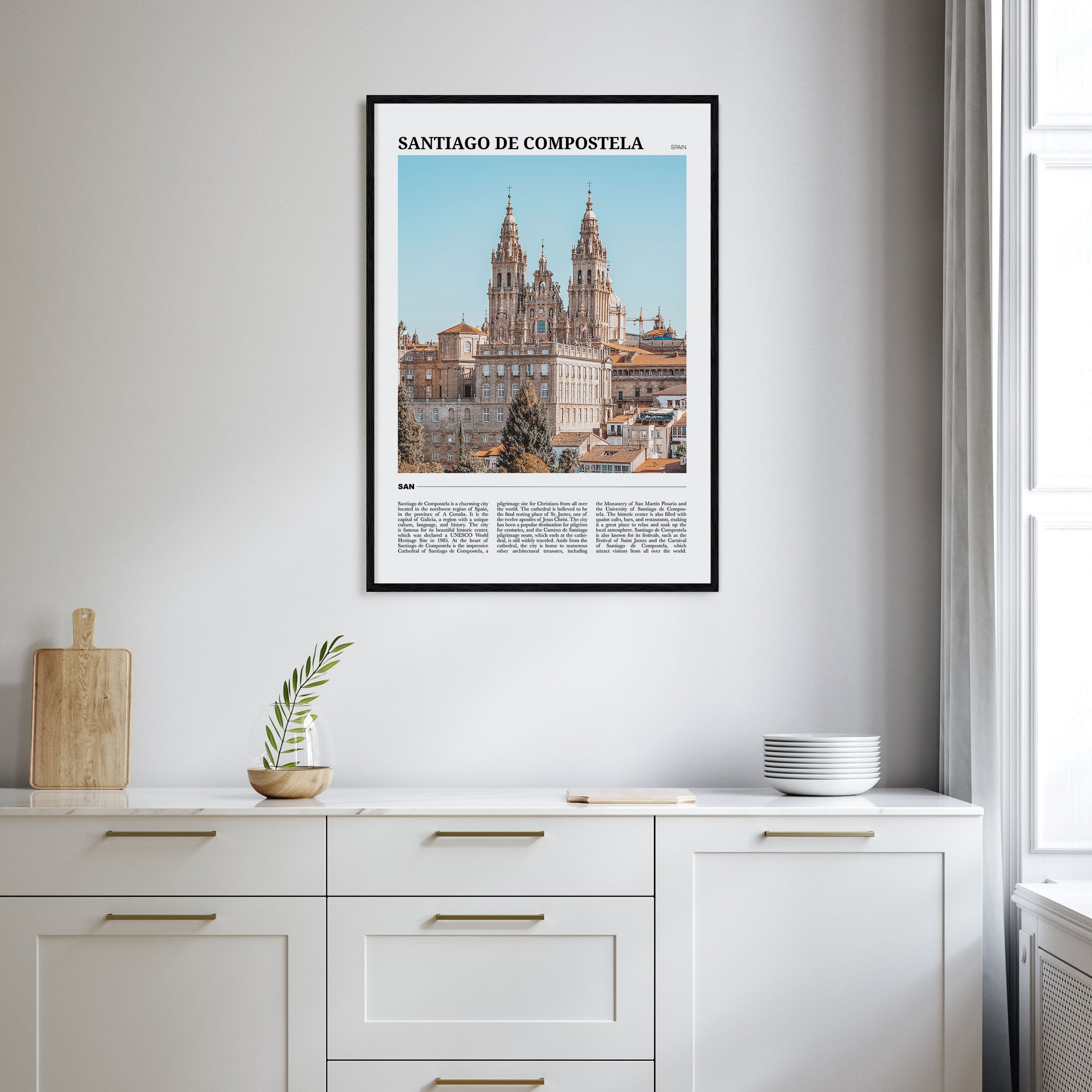 Santiago de Compostela Travel Color Poster