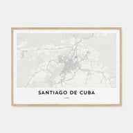 Santiago de Cuba Map Landscape Poster