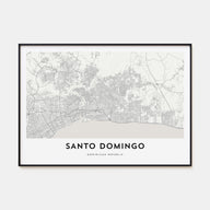 Santo Domingo Map Landscape Poster