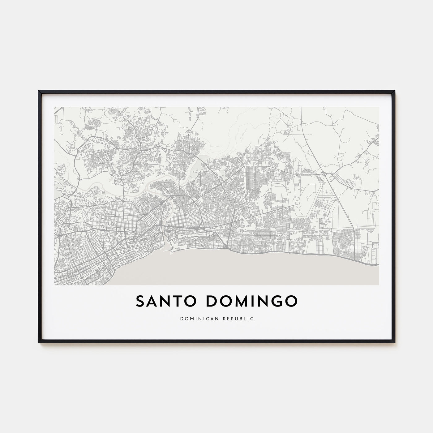 Santo Domingo Map Landscape Poster