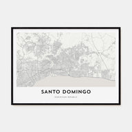 Santo Domingo Map Landscape Poster