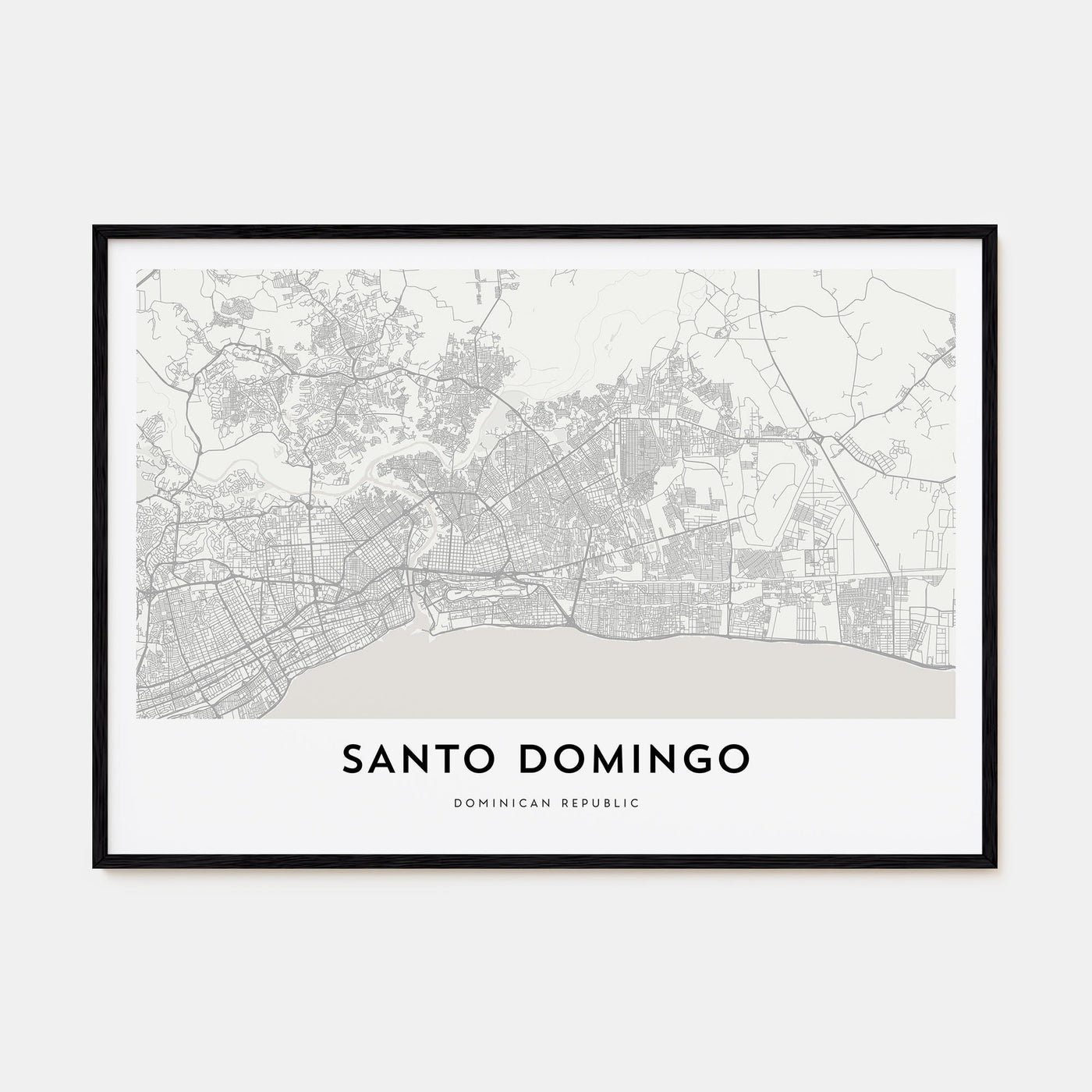 Santo Domingo Map Landscape Poster