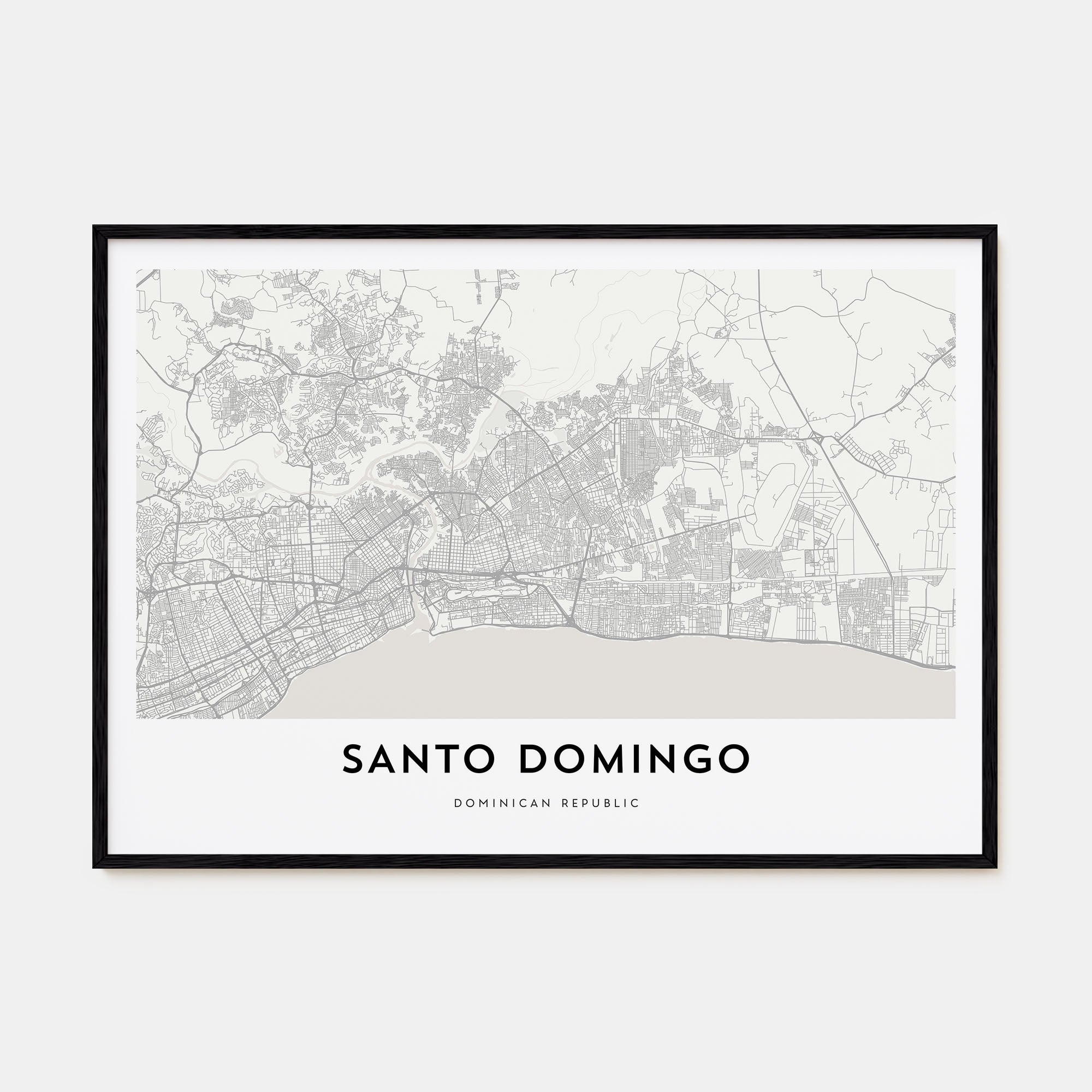 Santo Domingo Map Landscape Poster