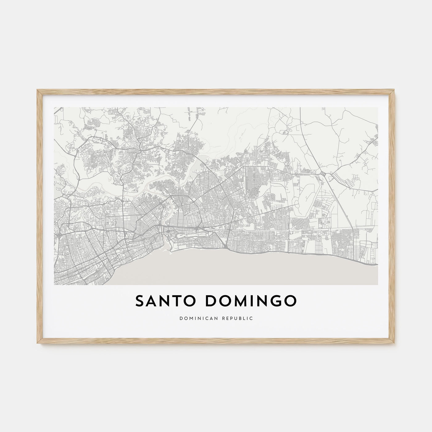 Santo Domingo Map Landscape Poster
