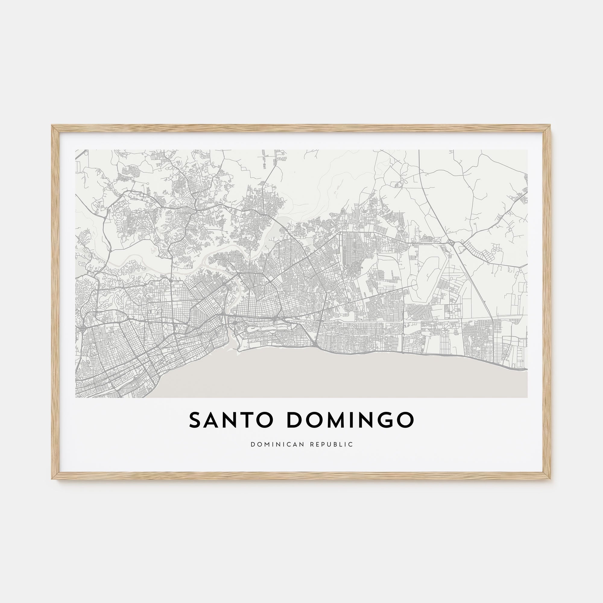 Santo Domingo Map Landscape Poster