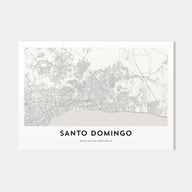 Santo Domingo Map Landscape Poster