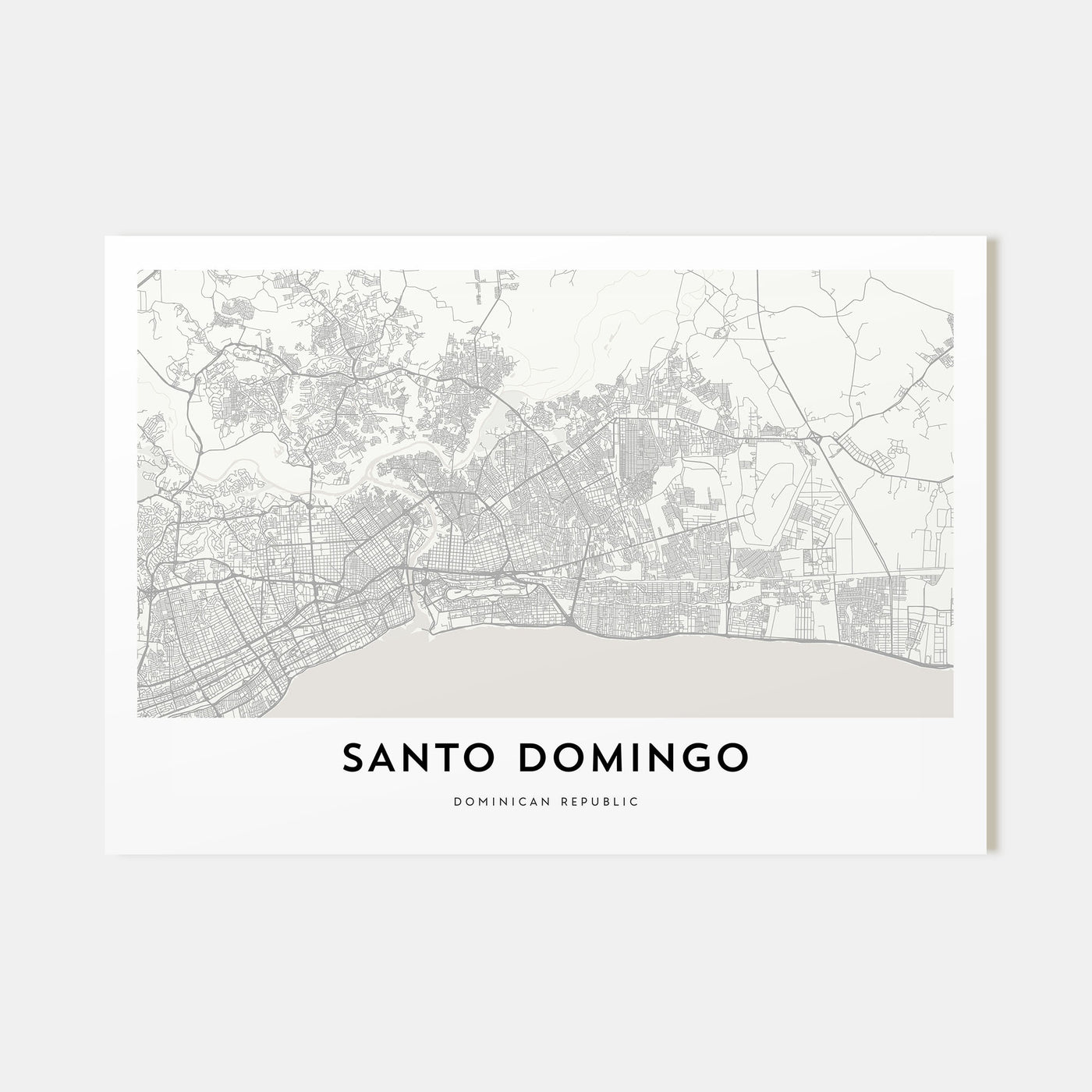 Santo Domingo Map Landscape Poster