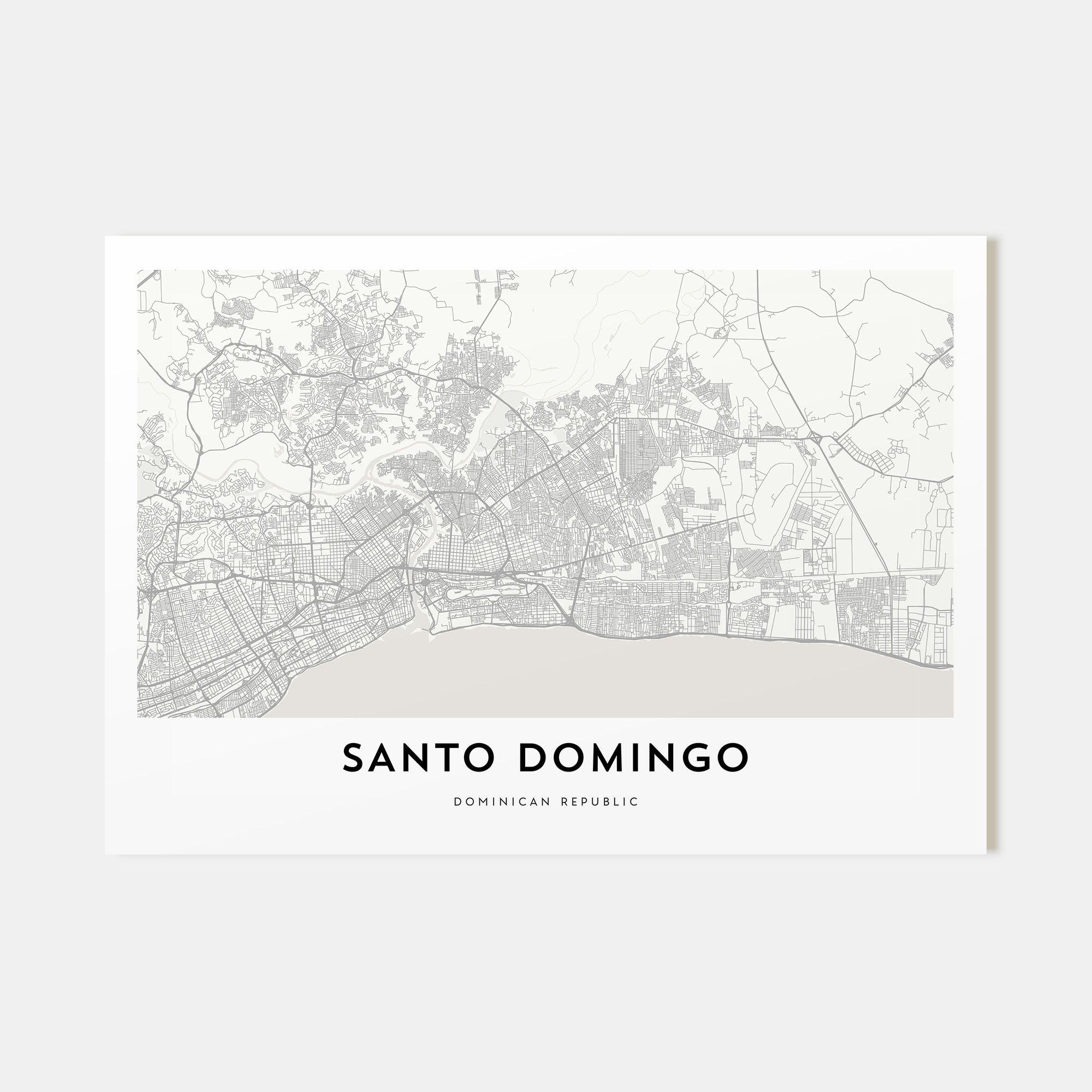 Santo Domingo Map Landscape Poster