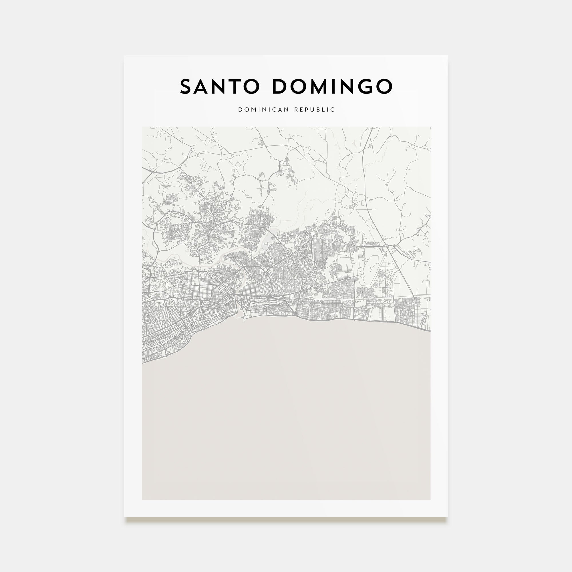 Santo Domingo Map Portrait Poster