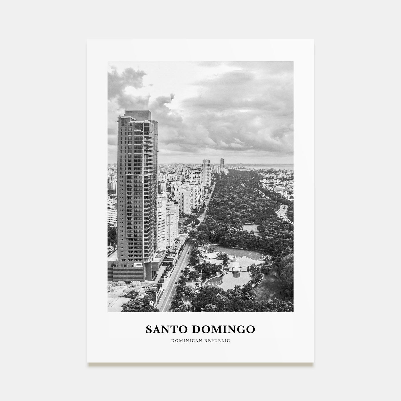 Santo Domingo Portrait B&W Poster