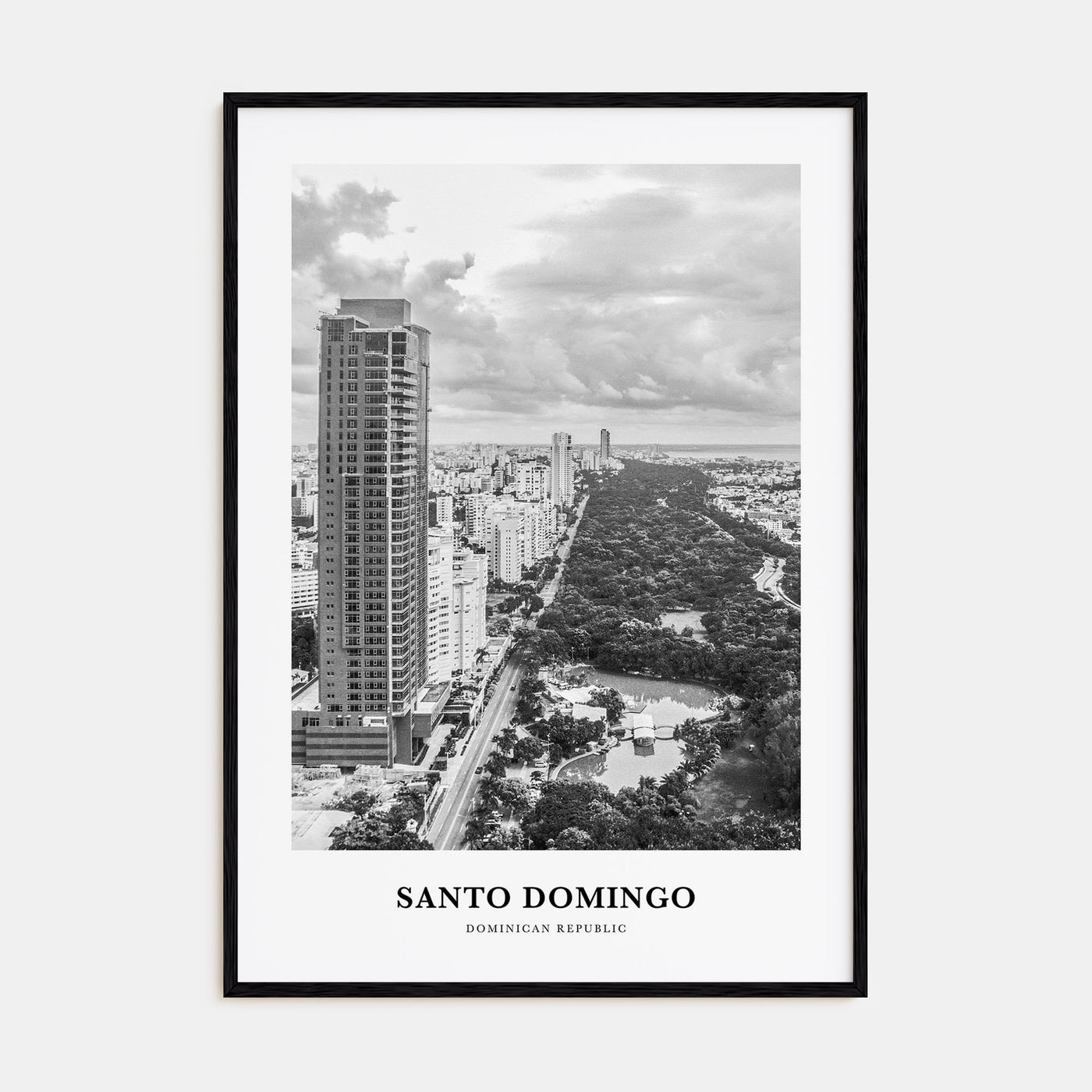 Santo Domingo Portrait B&W Poster