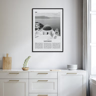 Santorini Travel B&W Poster