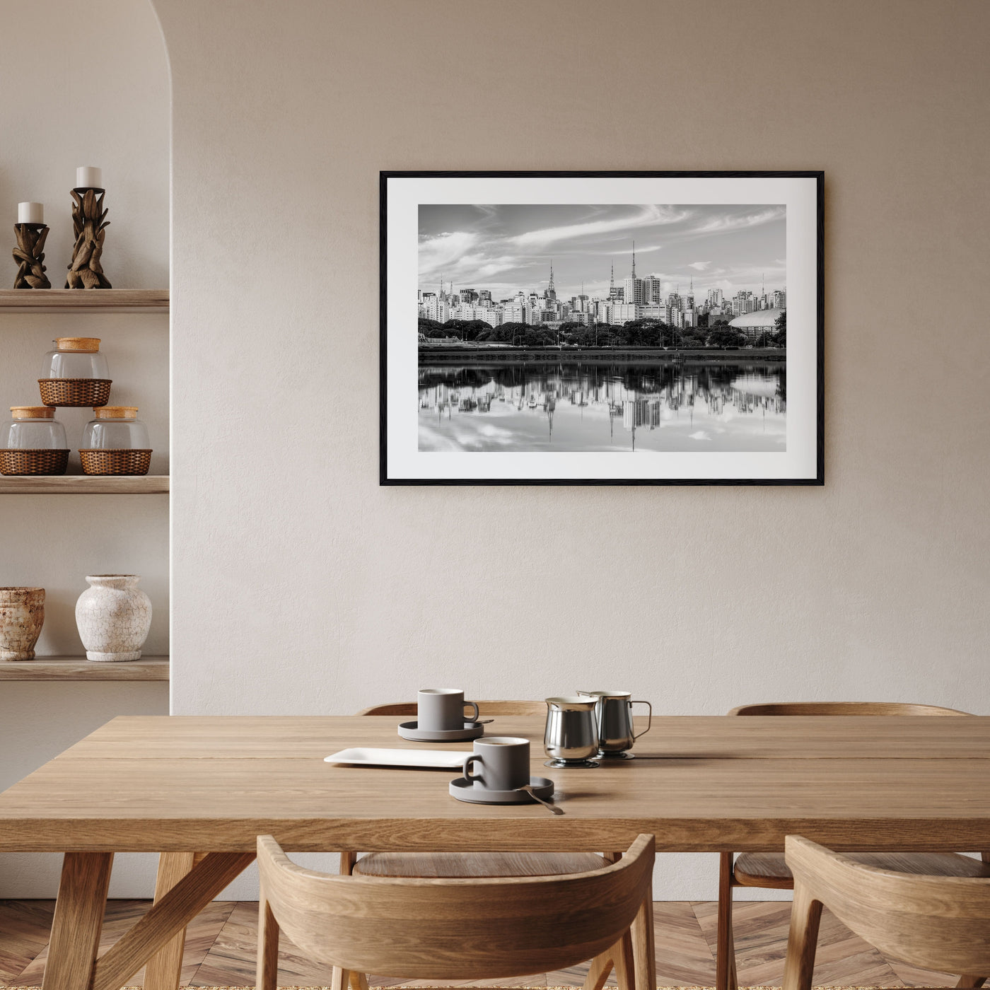 São Paulo Landscape B&W Poster