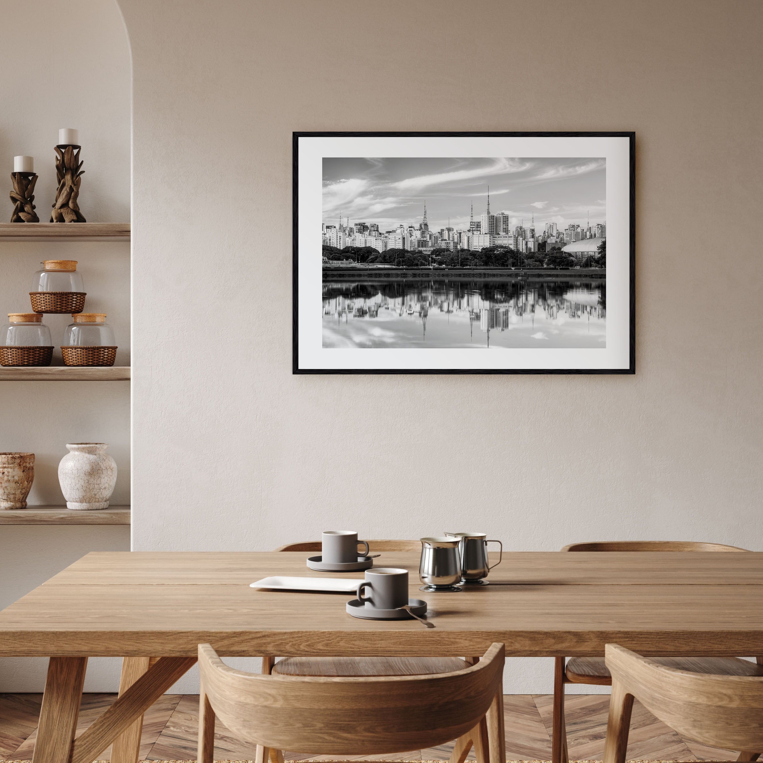 São Paulo Landscape B&W Poster
