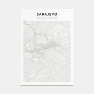 Sarajevo Map Portrait Poster