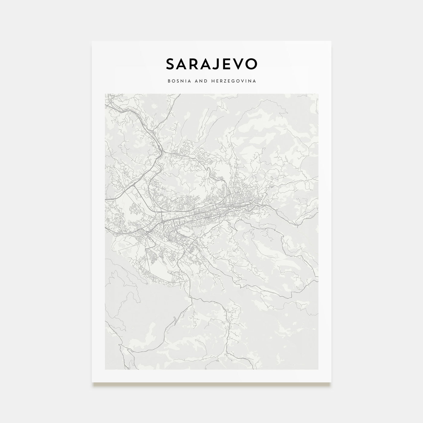 Sarajevo Map Portrait Poster