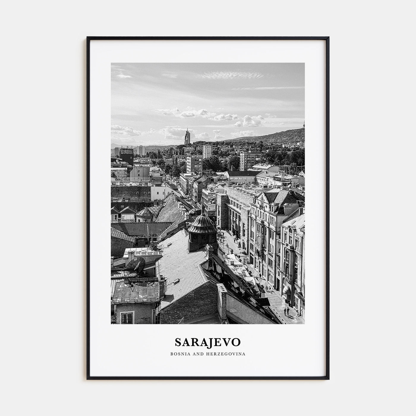 Sarajevo Portrait B&W Poster
