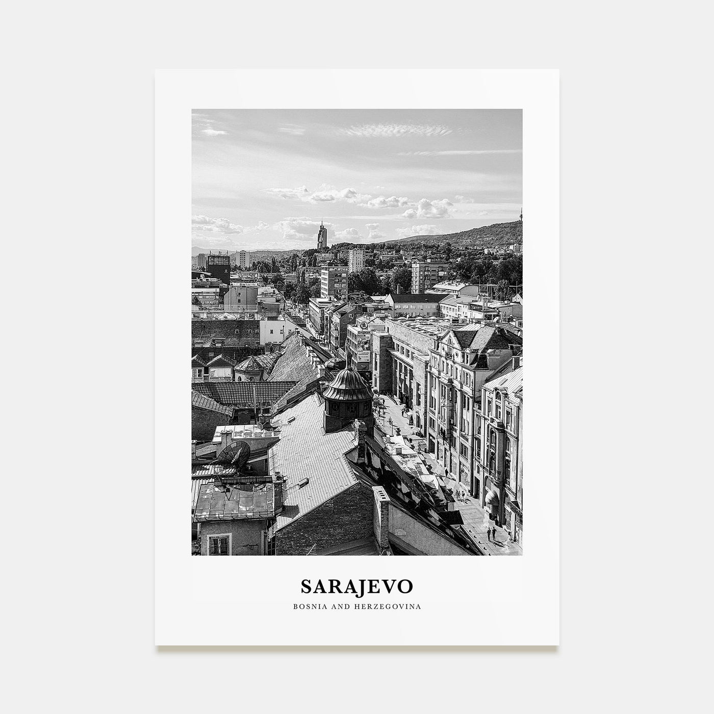 Sarajevo Portrait B&W Poster
