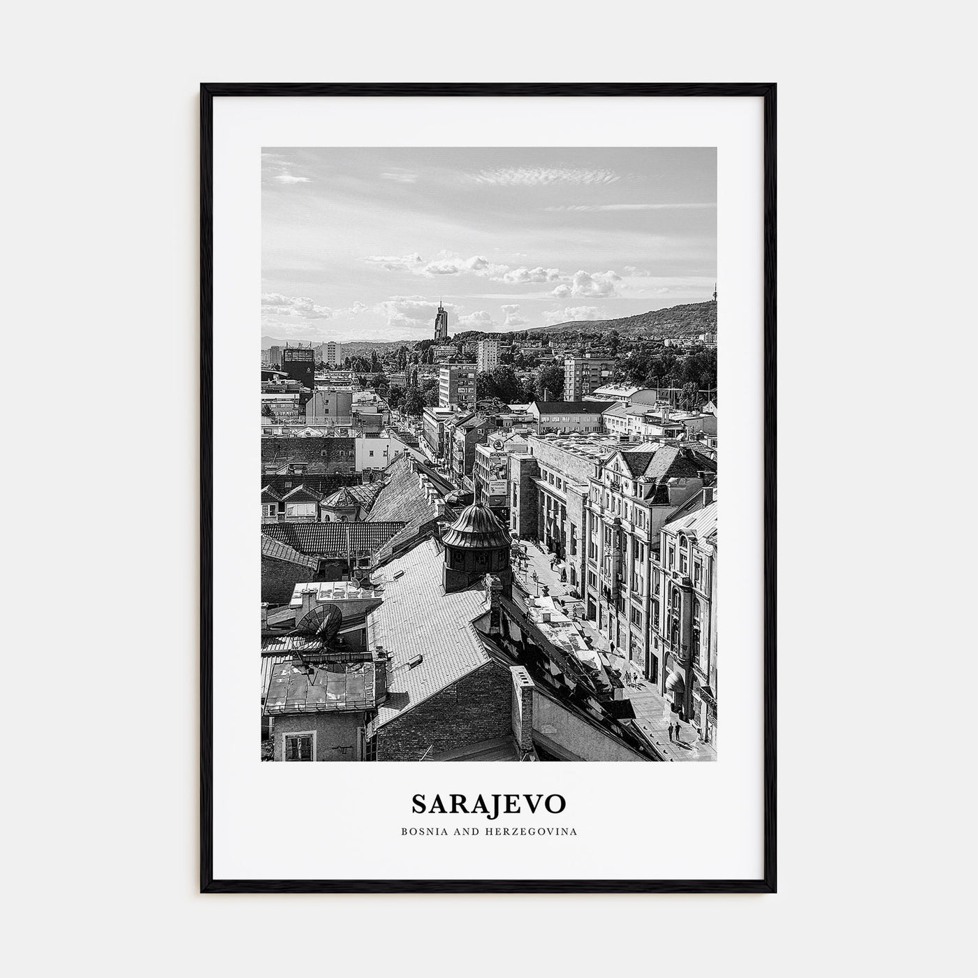 Sarajevo Portrait B&W Poster