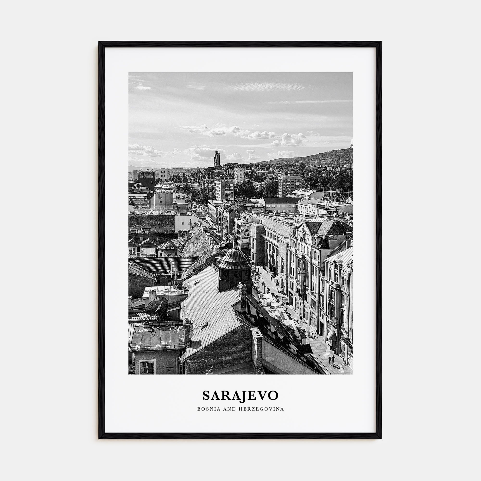 Sarajevo Portrait B&W Poster