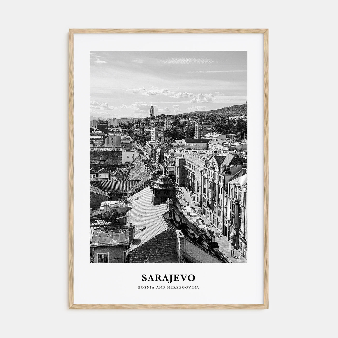 Sarajevo Portrait B&W Poster