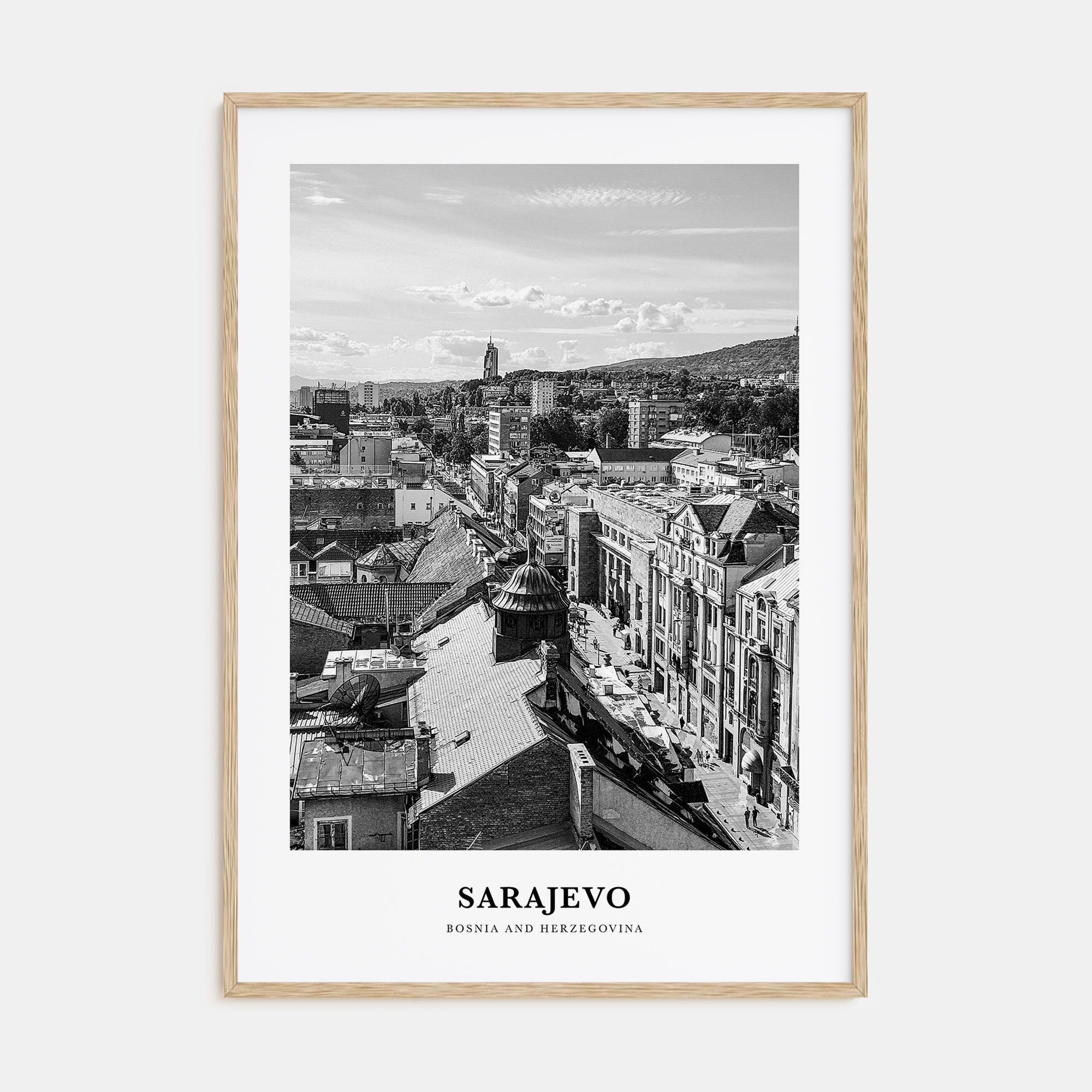 Sarajevo Portrait B&W Poster