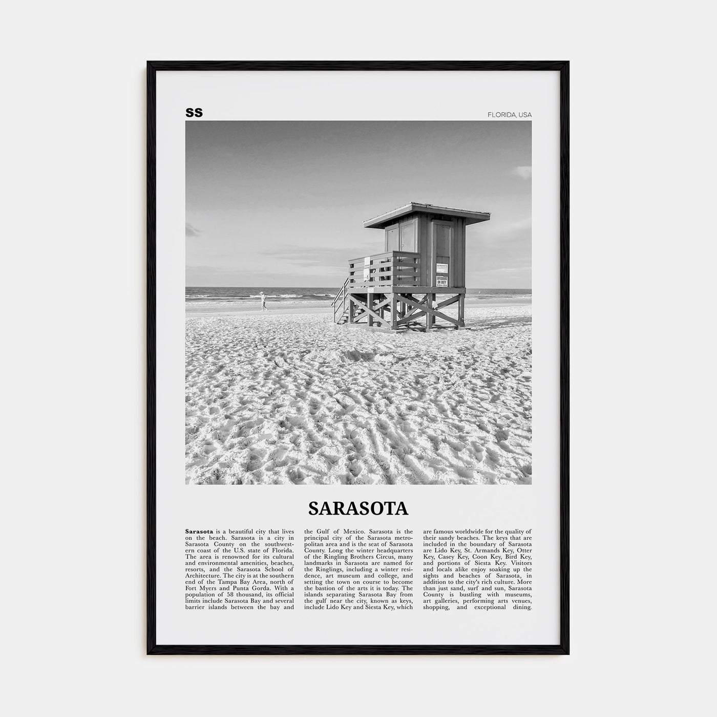 Sarasota Travel B&W No 1 Poster