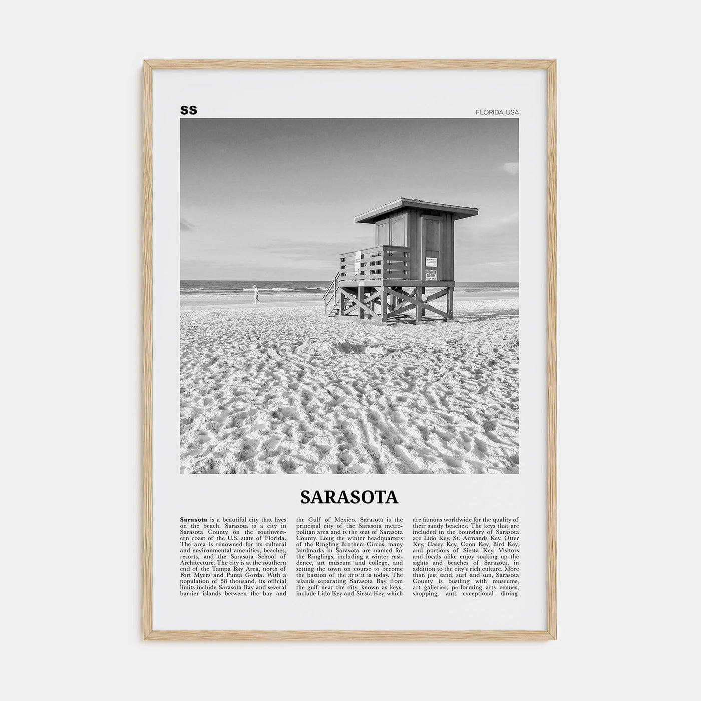 Sarasota Travel B&W No 1 Poster