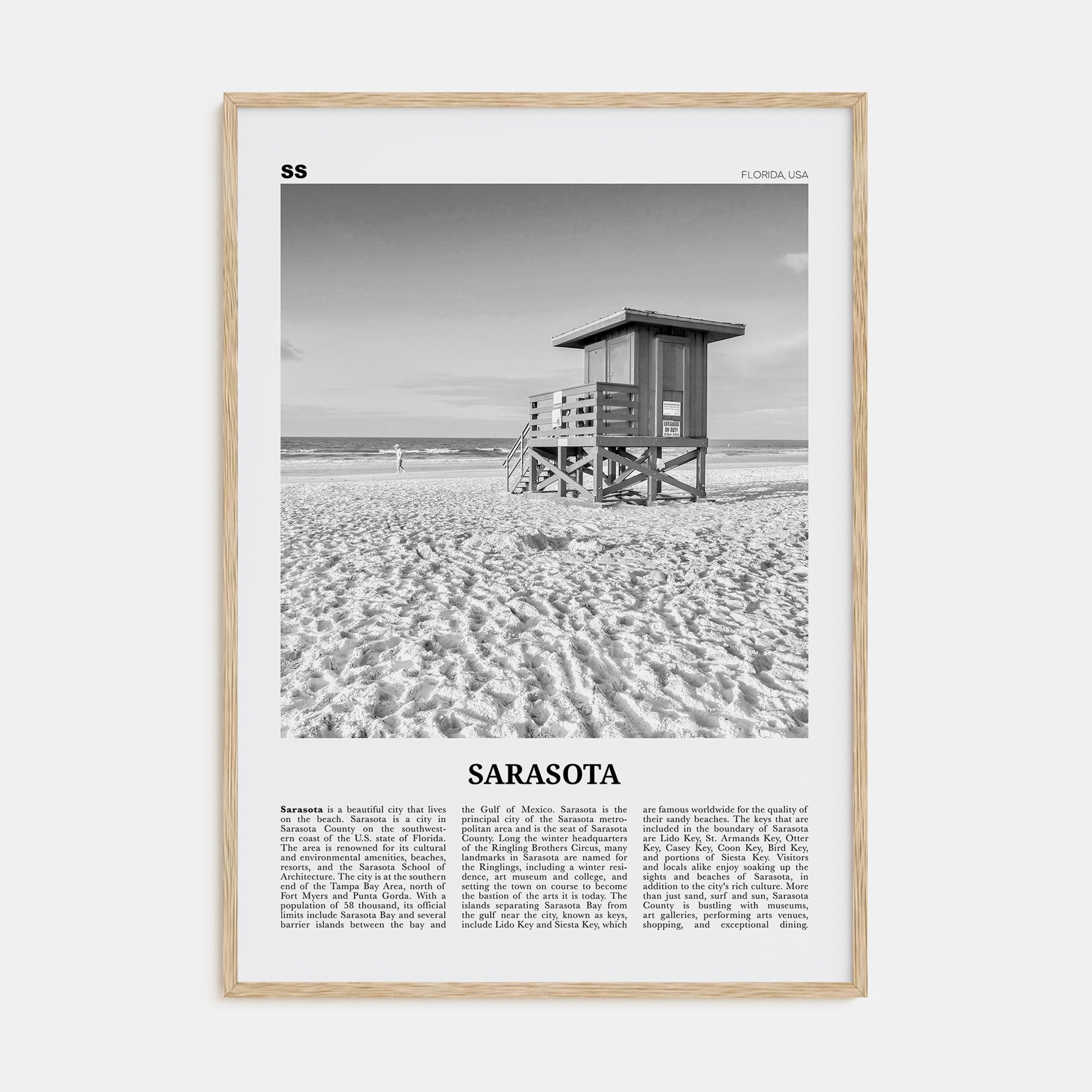 Sarasota Travel B&W No 1 Poster