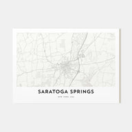 Saratoga Springs Map Landscape Poster