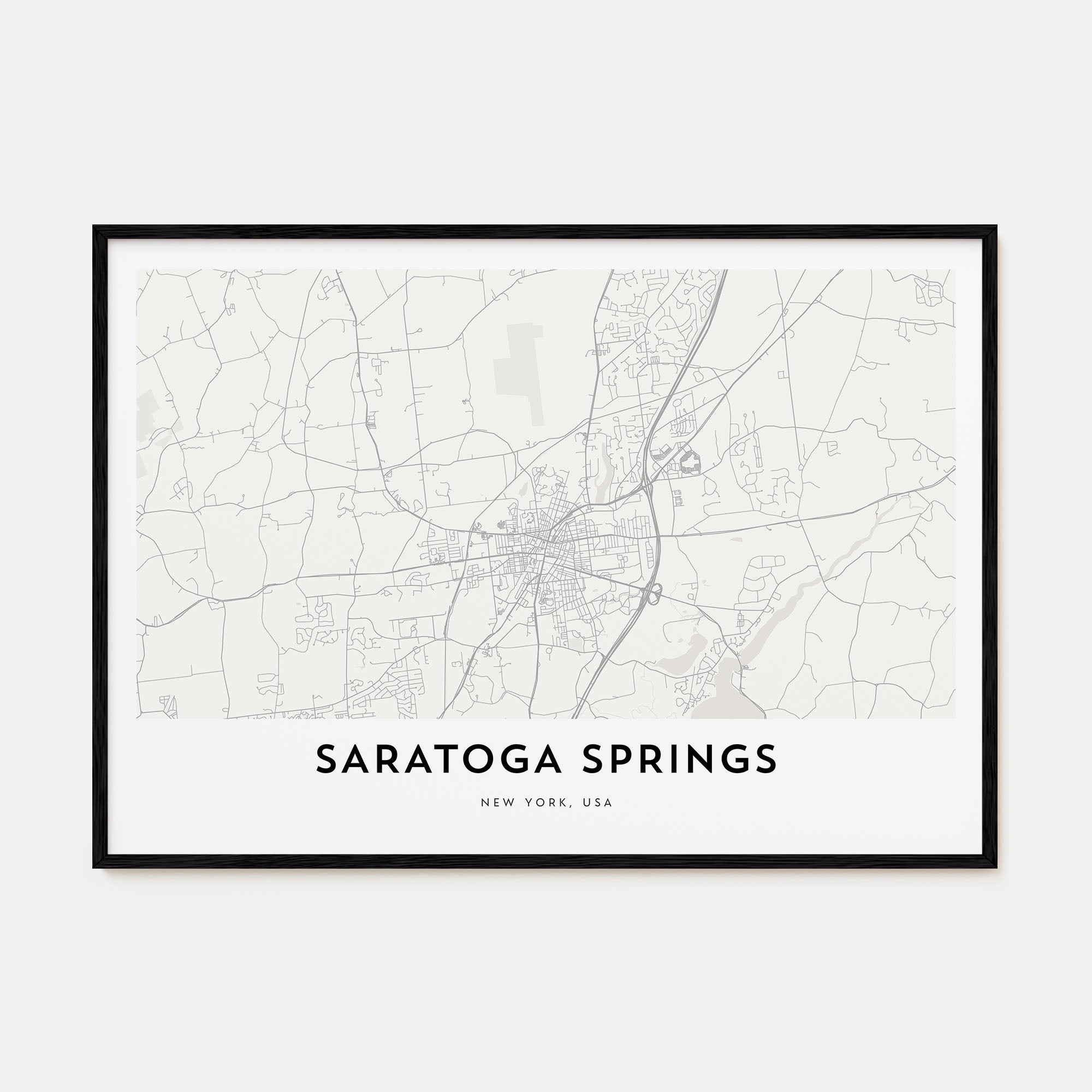 Saratoga Springs Map Landscape Poster